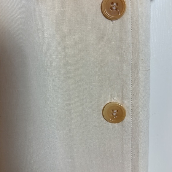 Jones New York Formal 72% silk , 28% linen cream maxi dress with button details - Picture 3 of 14